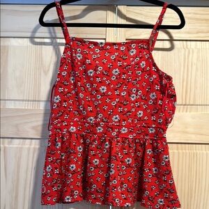 Floral Red Tank Top